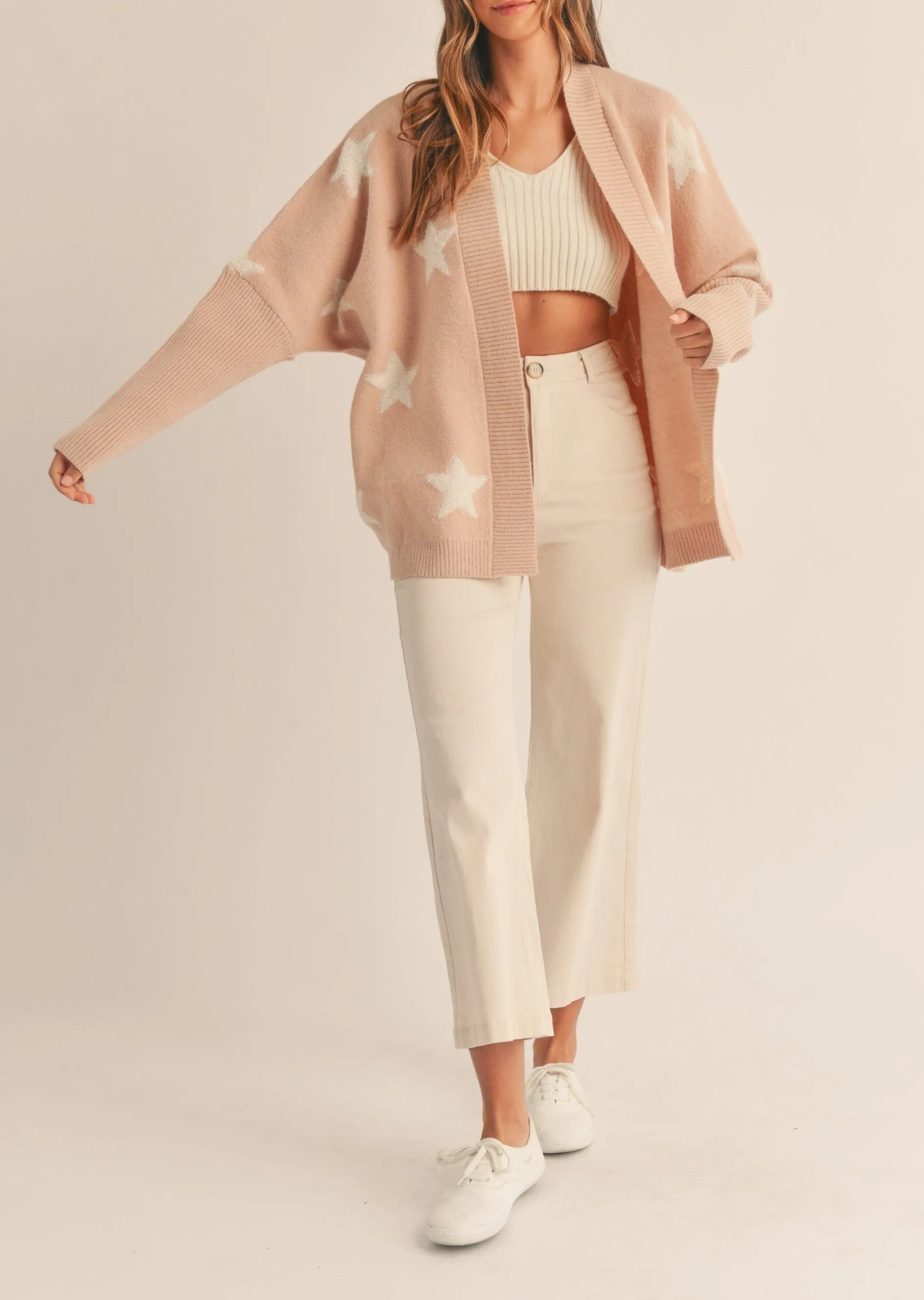 Star Open Knit Sweater Cardigan sold by Evercado product image thumbnail 4