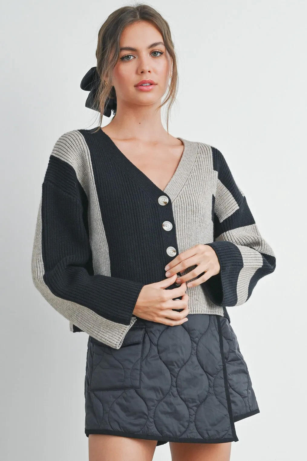 Color Block Cardigan sold by Evercado product image thumbnail 3