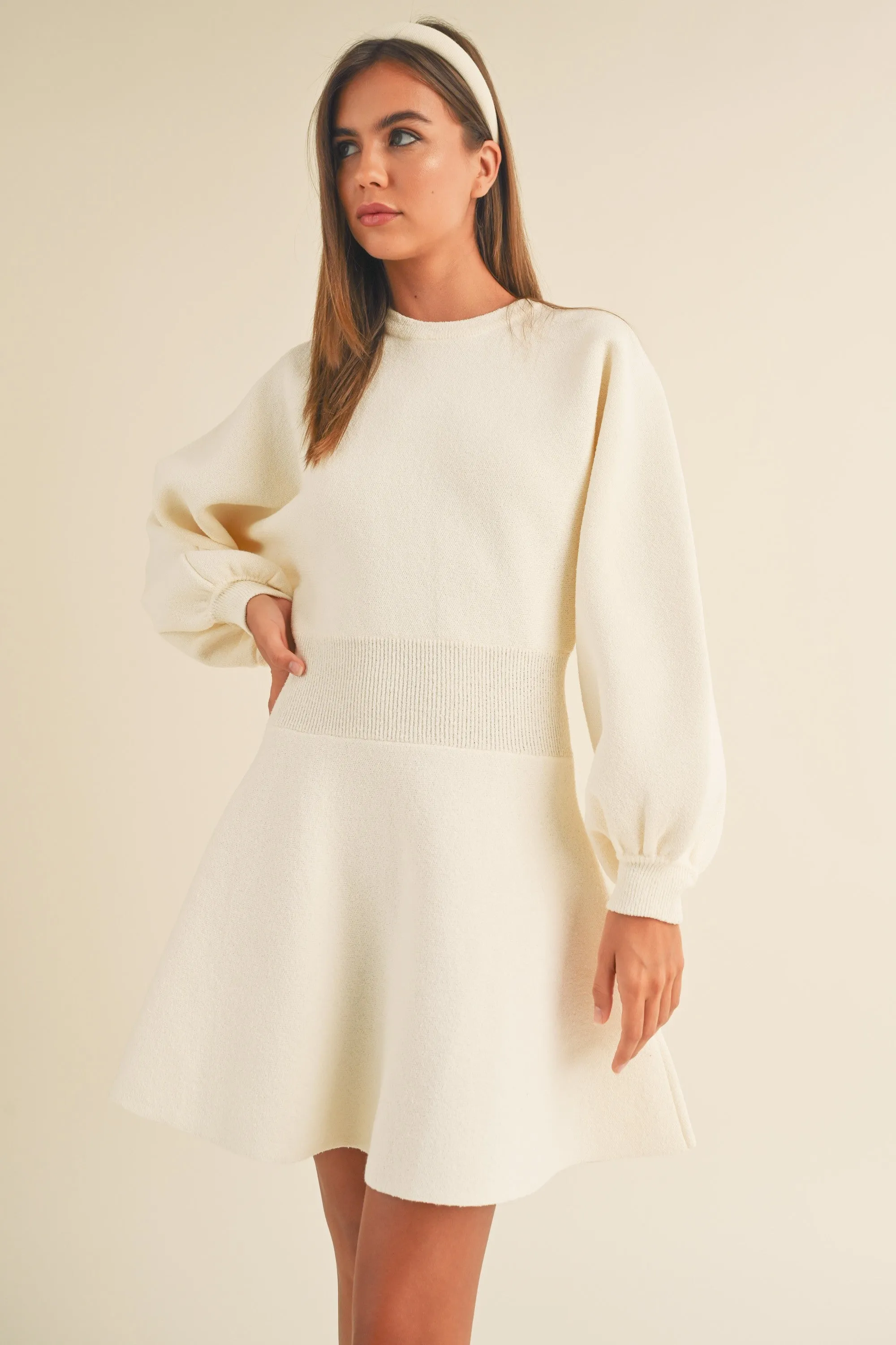 Balloon Sleeve Sweater Dress sold by Evercado product image thumbnail 3