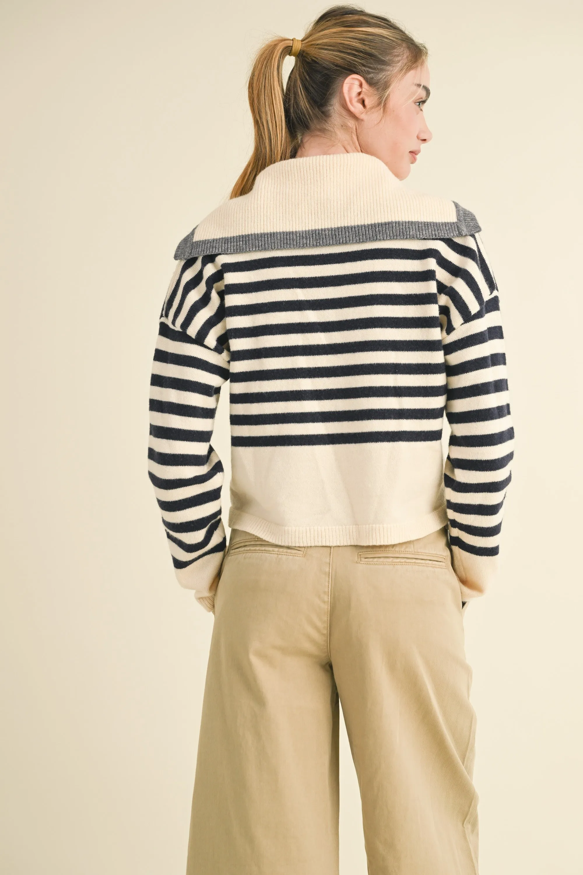 Sailor Collar Cute Sweater Cardigan sold by Evercado product image thumbnail 5