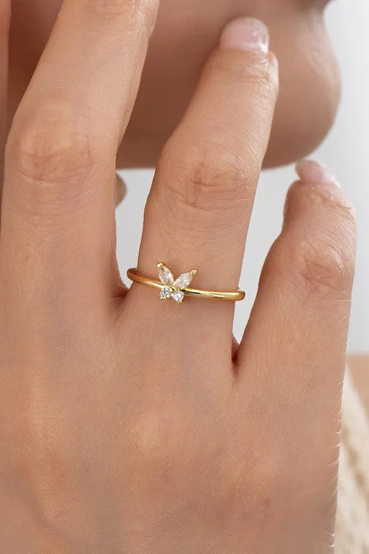 Simple Skinny Butterfly Ring sold by Evercado