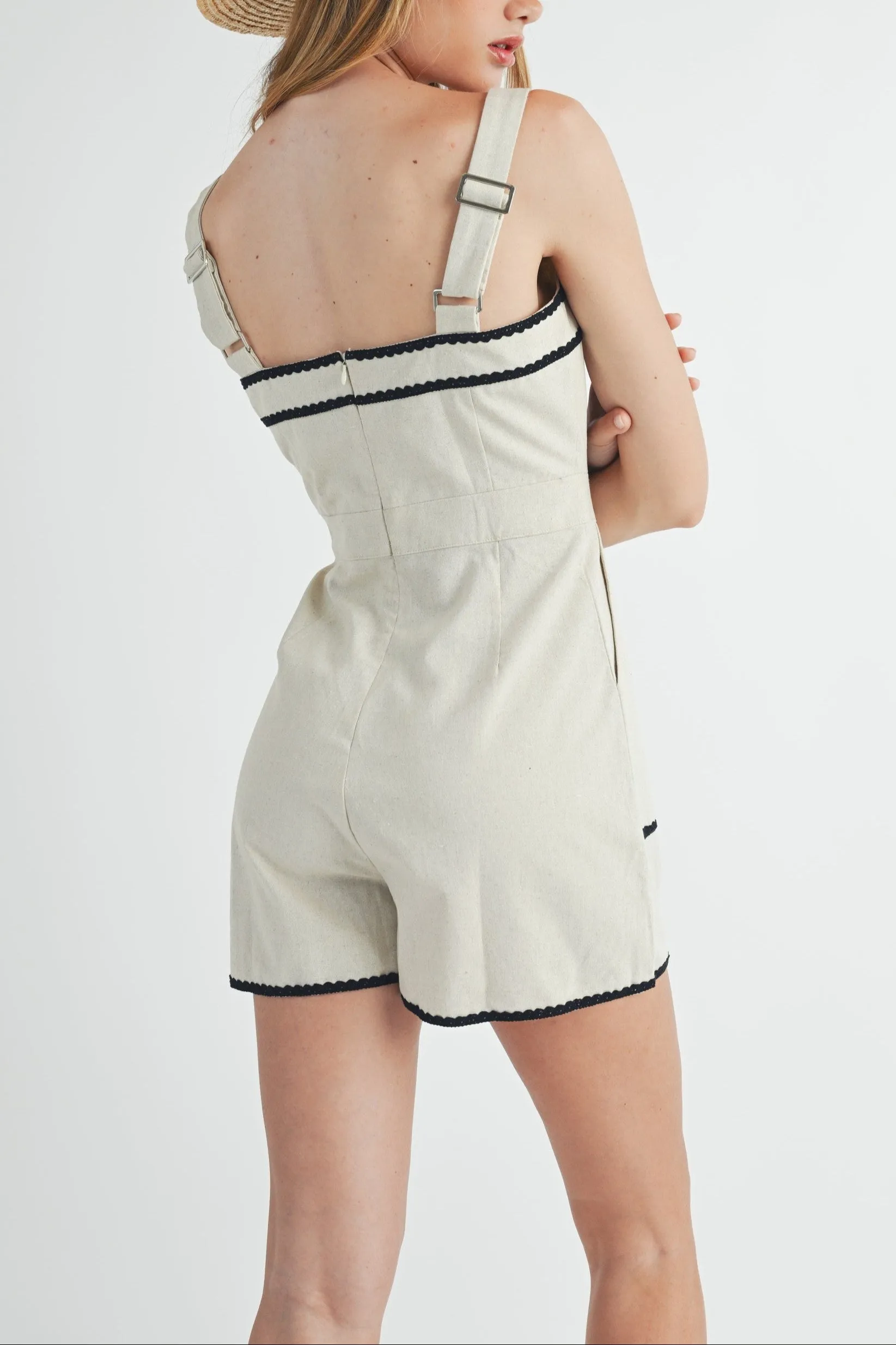 Lovely Lace Scallop Detail Romper sold by Evercado product image thumbnail 4