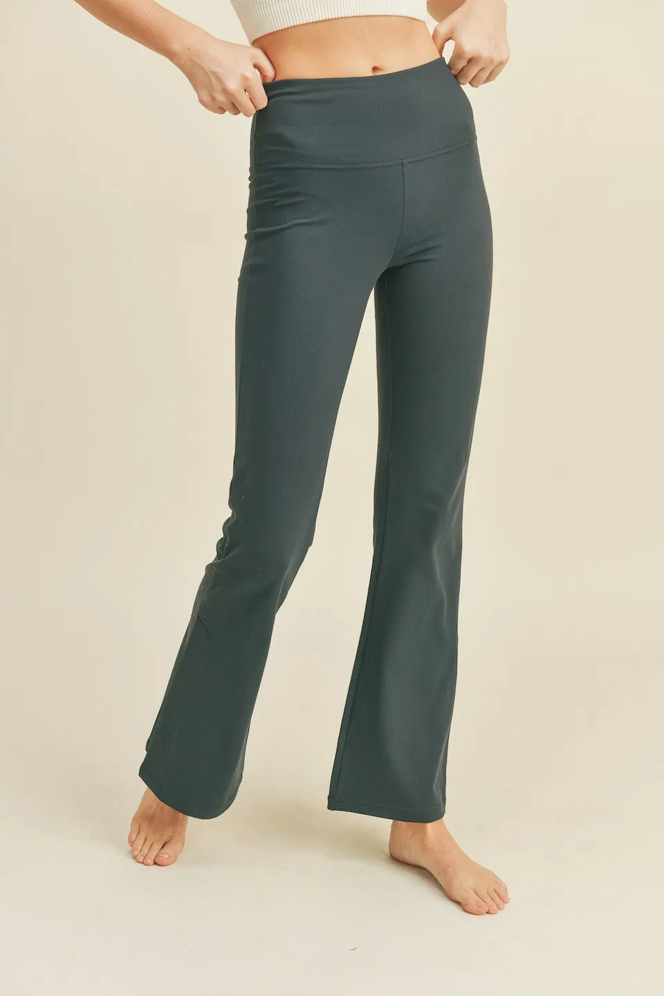 High Rise Side Slit Flare Leggings sold by Evercado product image thumbnail 2