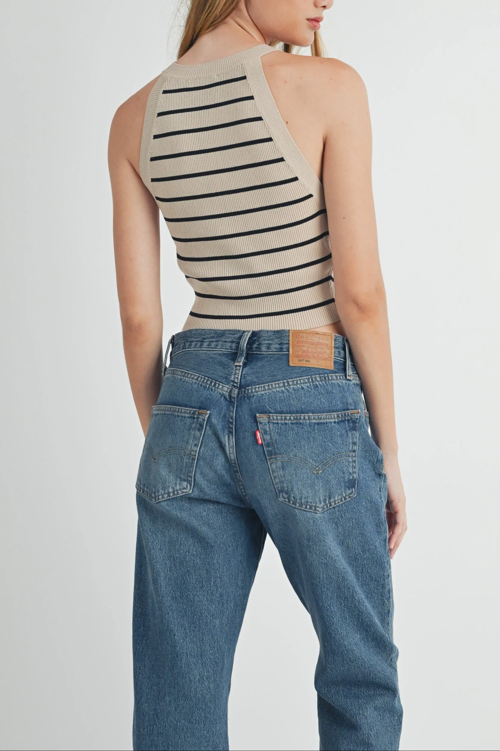 Halter Neck Striped Knit Top sold by Evercado product image thumbnail 3