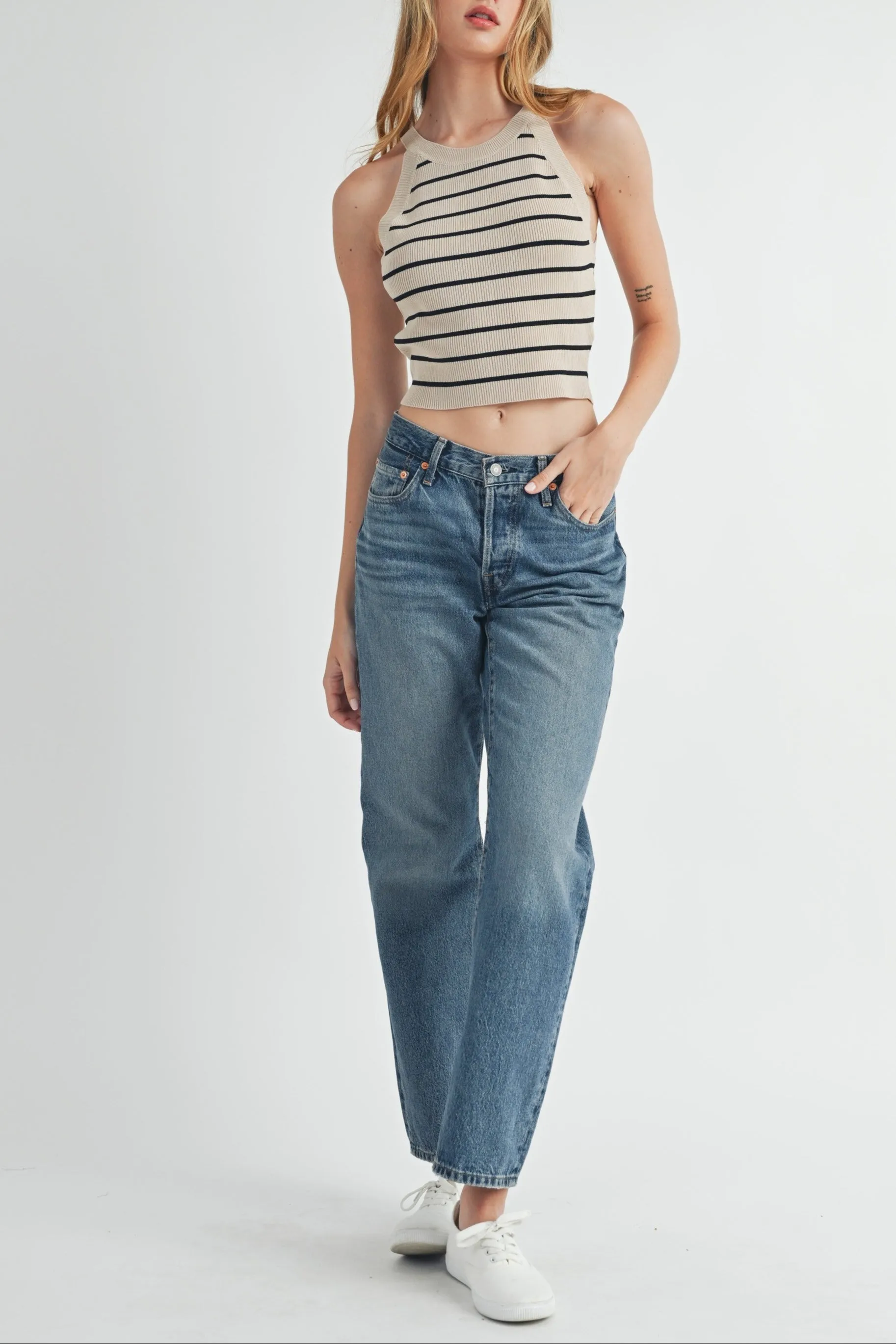 Halter Neck Striped Knit Top sold by Evercado product image thumbnail 4
