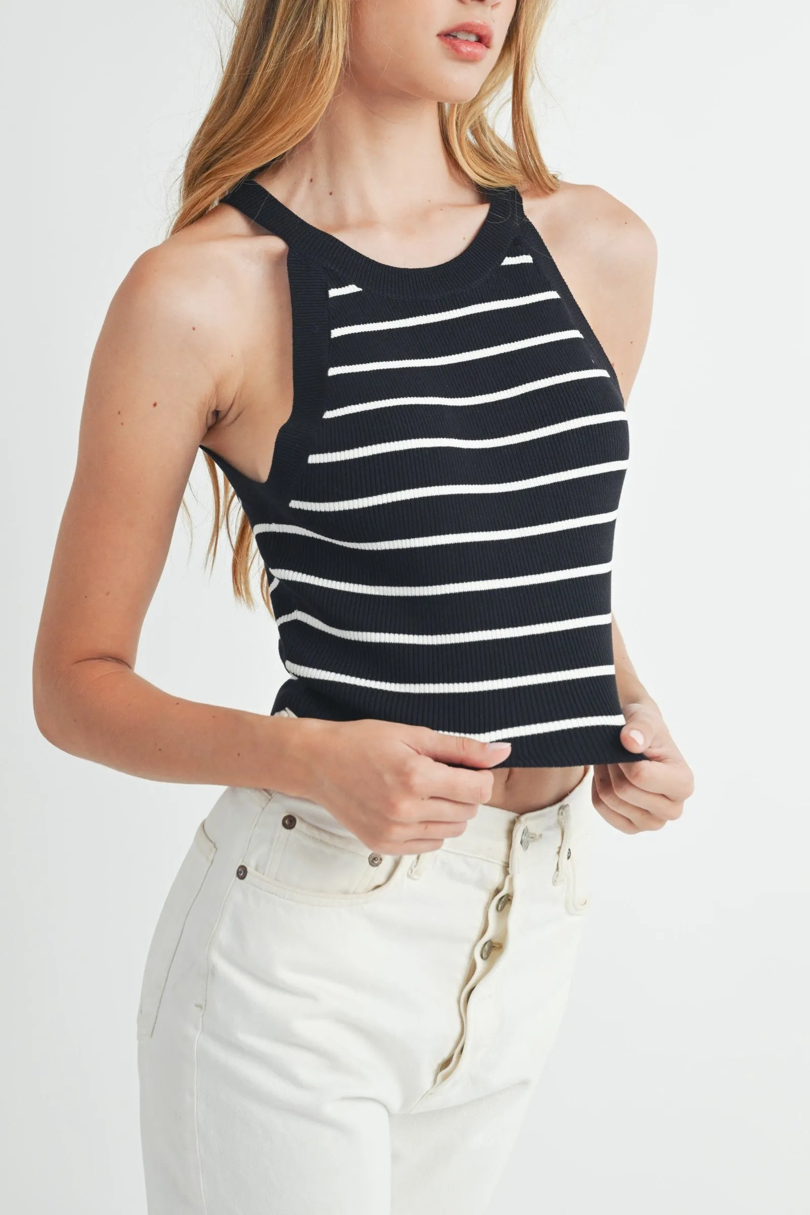 Halter Neck Striped Knit Top sold by Evercado product image thumbnail 5