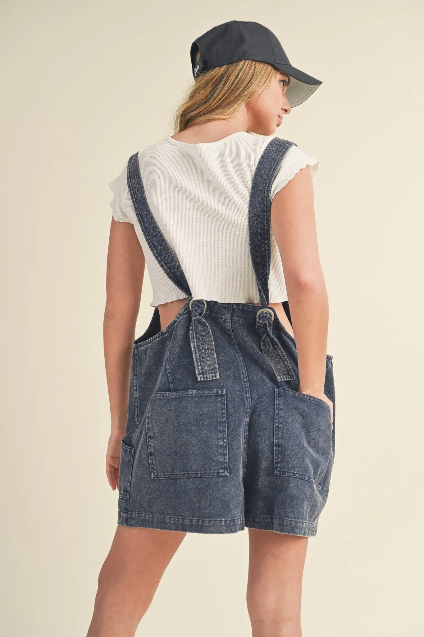 Relaxed Fit Washed Cute Romper sold by Evercado product image thumbnail 4