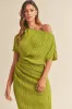 One Shoulder Pleated Midi Dress sold by Evercado