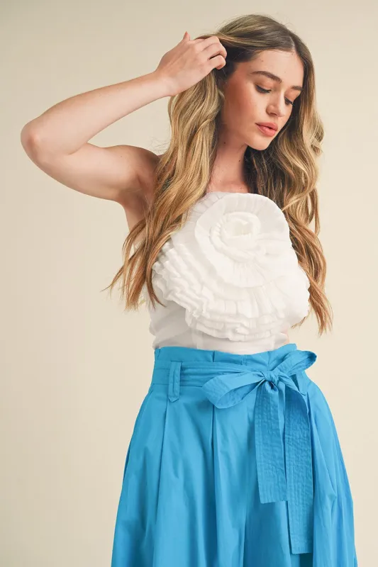Rosette Satin Crop Top sold by Evercado
