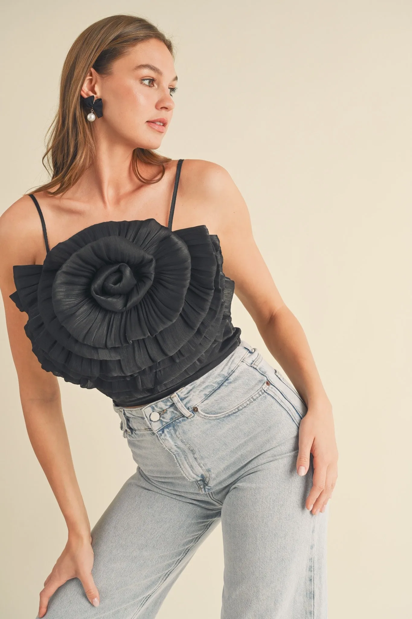 Rosette Satin Crop Top sold by Evercado product image thumbnail 5