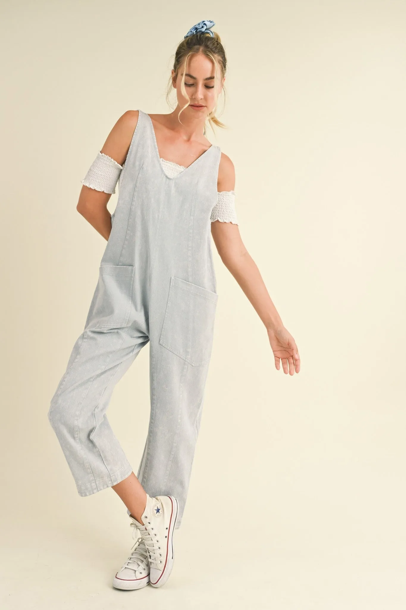 Mineral Wash High Roller Jumpsuit sold by Evercado