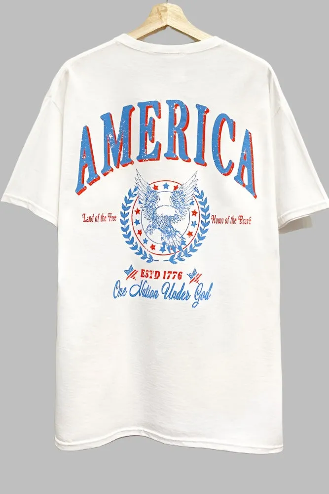 America Graphic Oversized T Shirt sold by Evercado