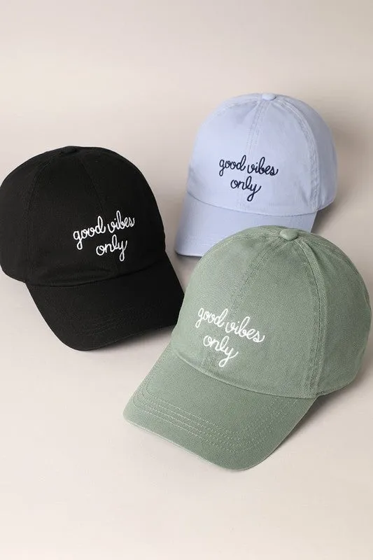 Good Vibes Only Baseball Cap sold by Evercado