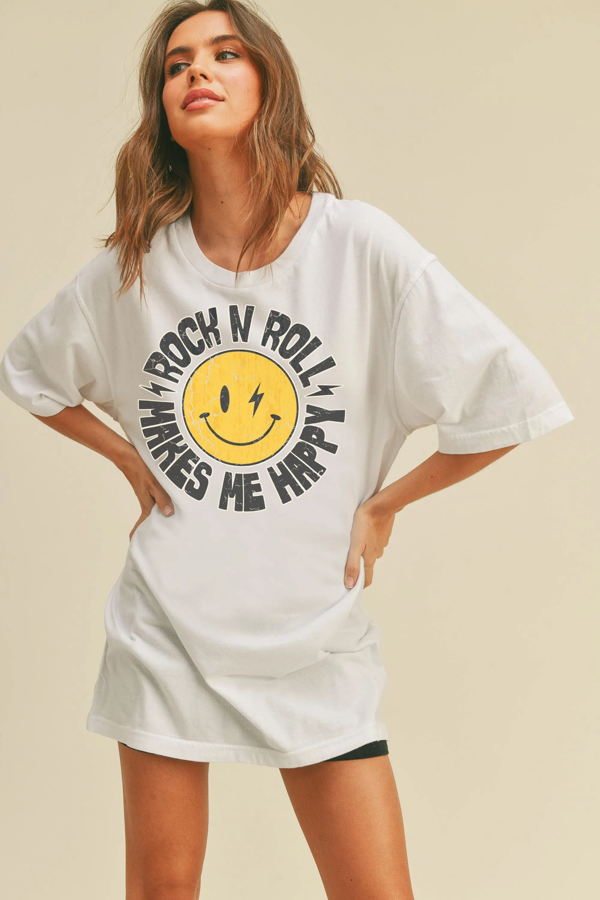 Rock & Roll Makes me Happy Tee sold by Evercado product image thumbnail 2