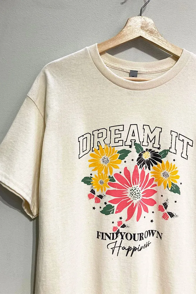 Dream it Oversized Natural T-Shirt sold by Evercado product image thumbnail 2
