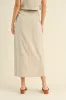 Linen Front Slit Maxi Skirt sold by Evercado