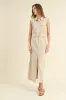 Linen Front Slit Maxi Skirt sold by Evercado