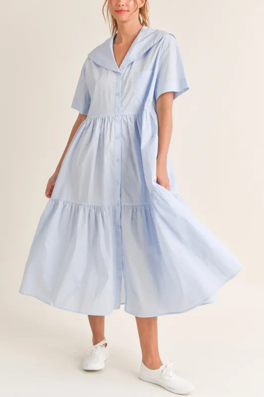 Sailor Collar Midi Dress sold by Evercado