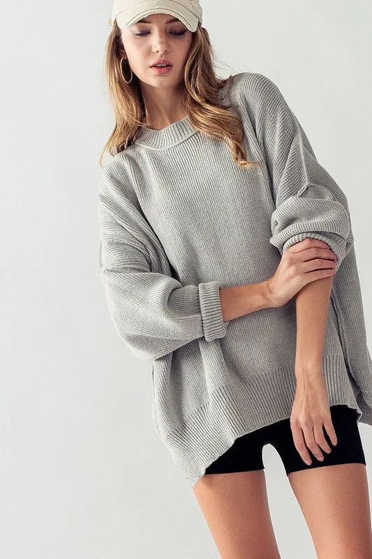 Cozy Side Slit Oversized Sweater sold by Evercado