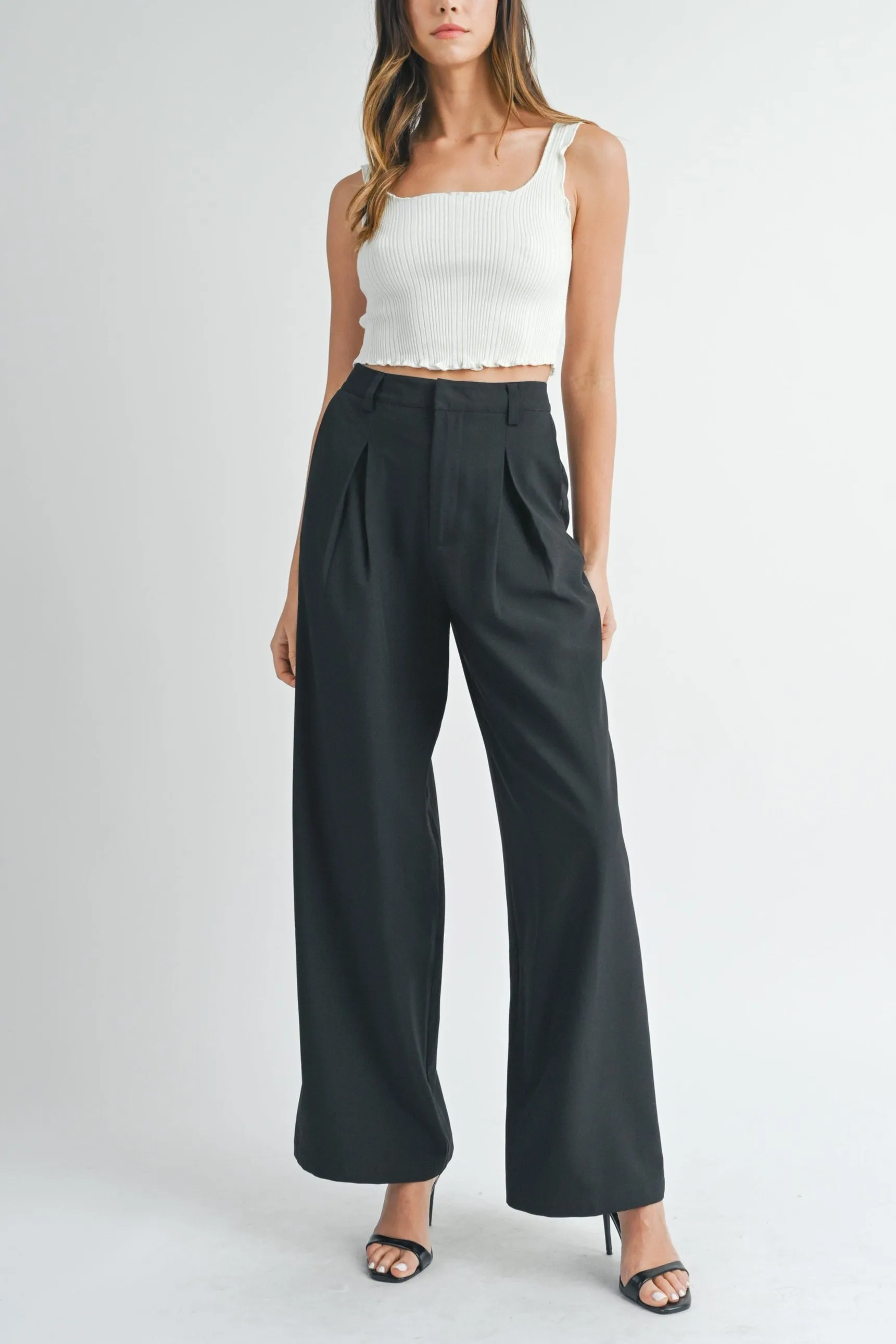 Wide Leg Trouser Pants sold by Evercado