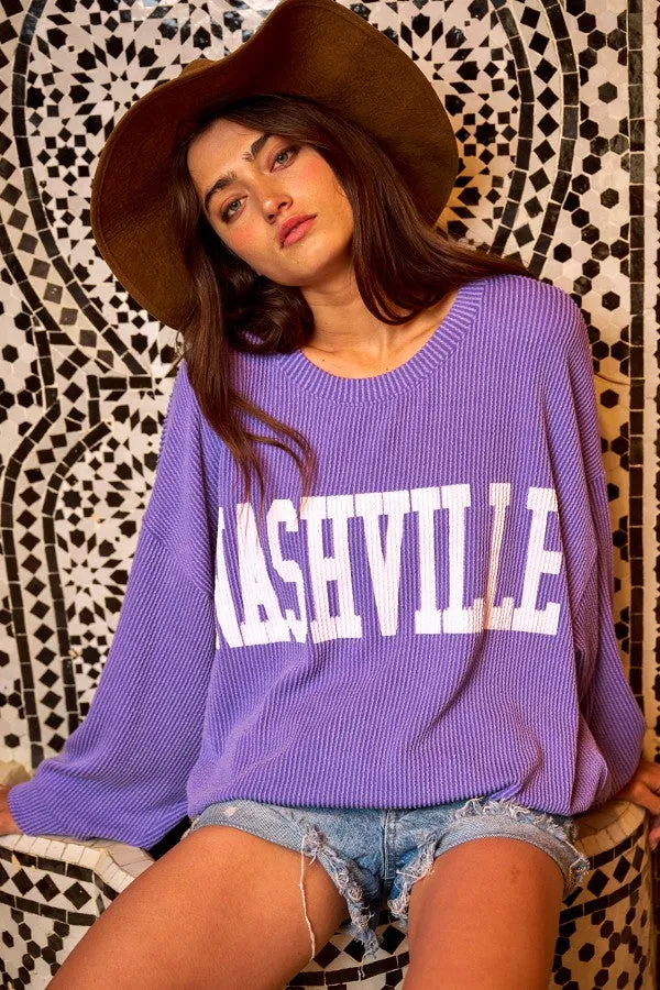 Nashville Graphic Oversized Sweatshirt sold by Evercado