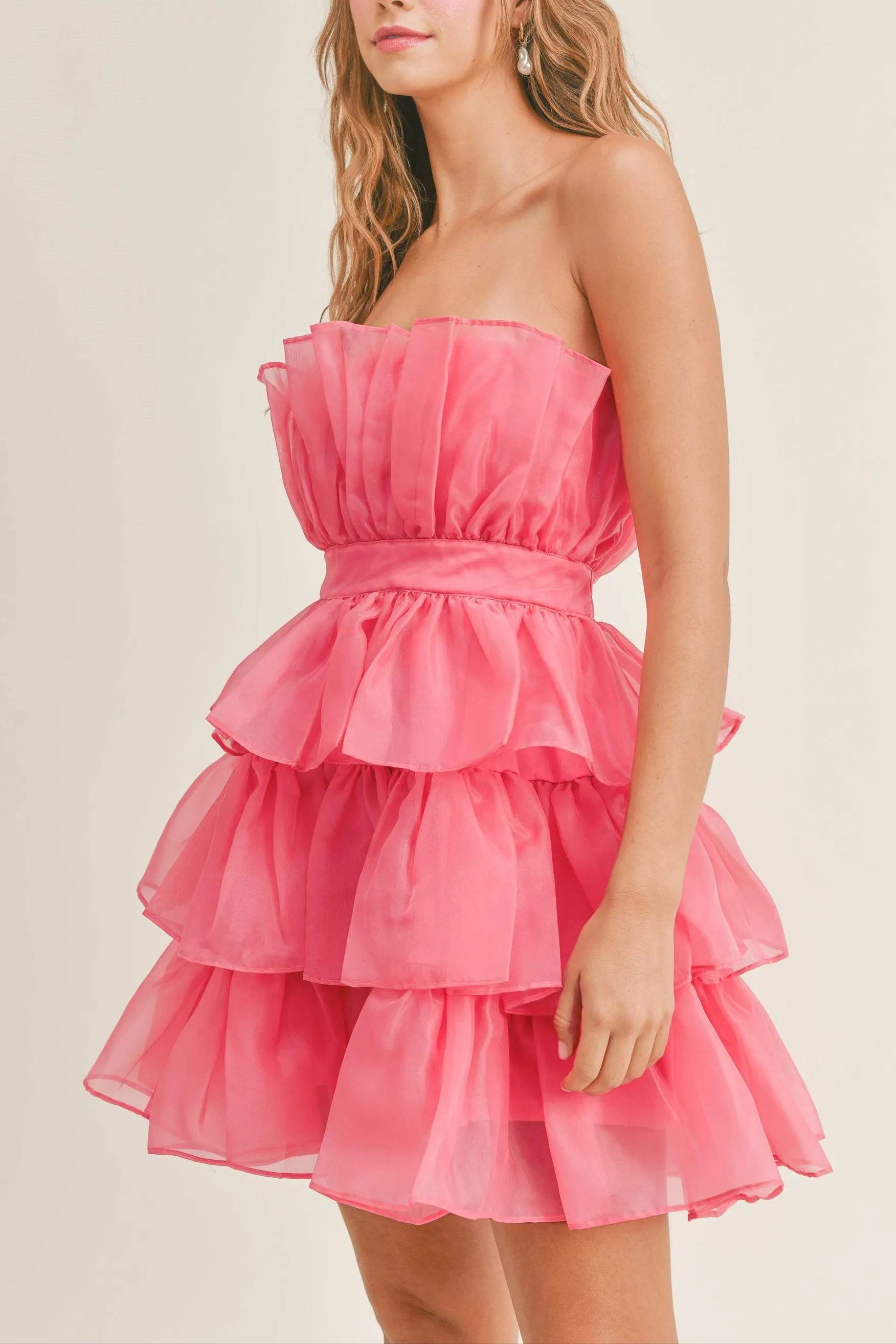 Organza Tulle Tiered Mini Dress sold by Evercado product image thumbnail 5