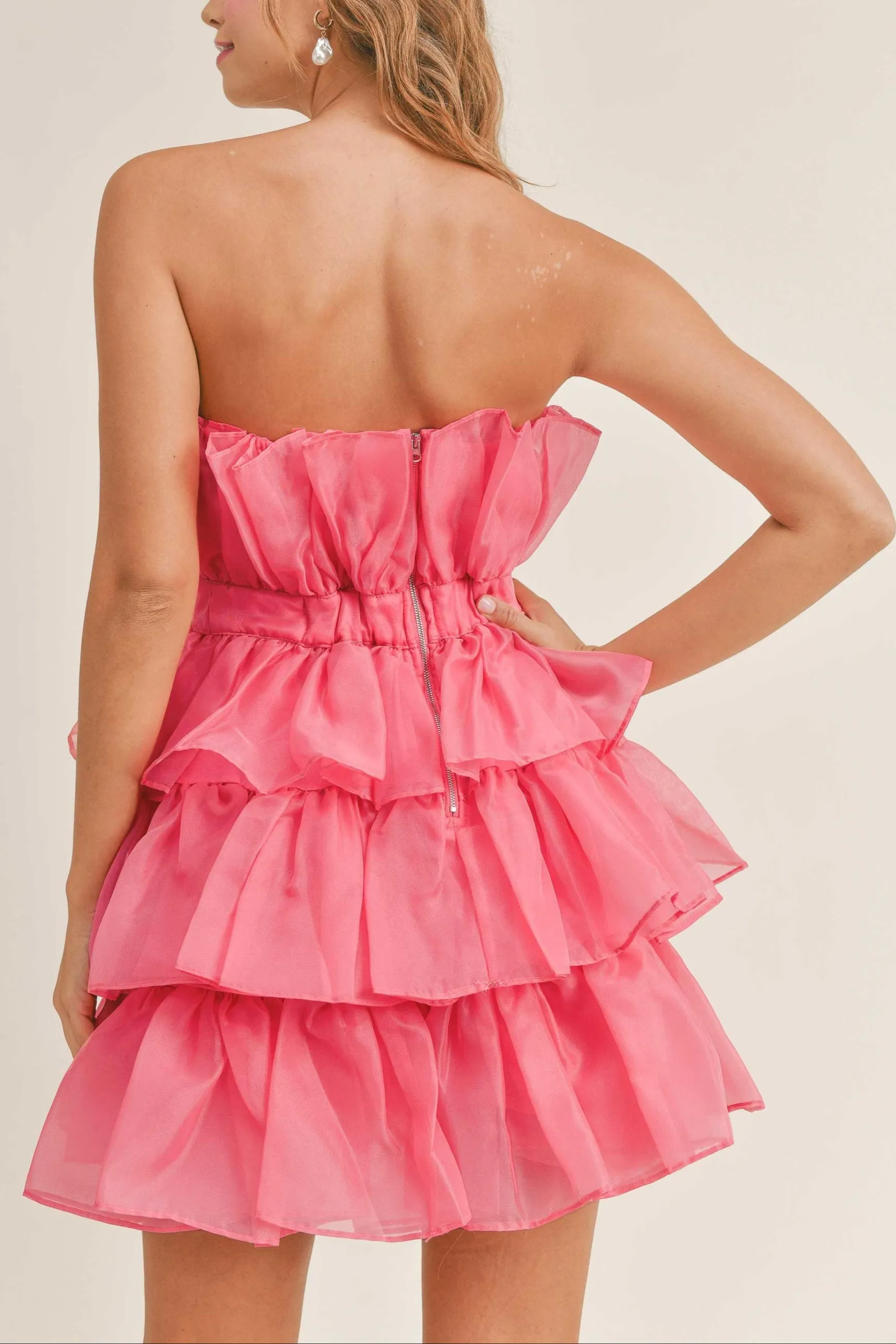 Organza Tulle Tiered Mini Dress sold by Evercado product image thumbnail 4