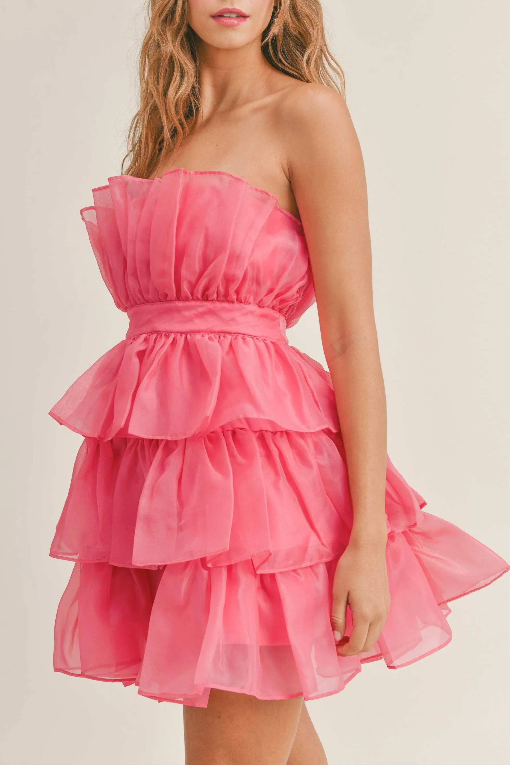 Organza Tulle Tiered Mini Dress sold by Evercado product image thumbnail 3
