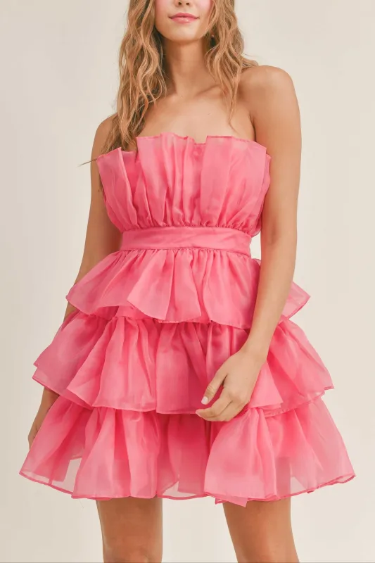 Organza Tulle Tiered Mini Dress sold by Evercado