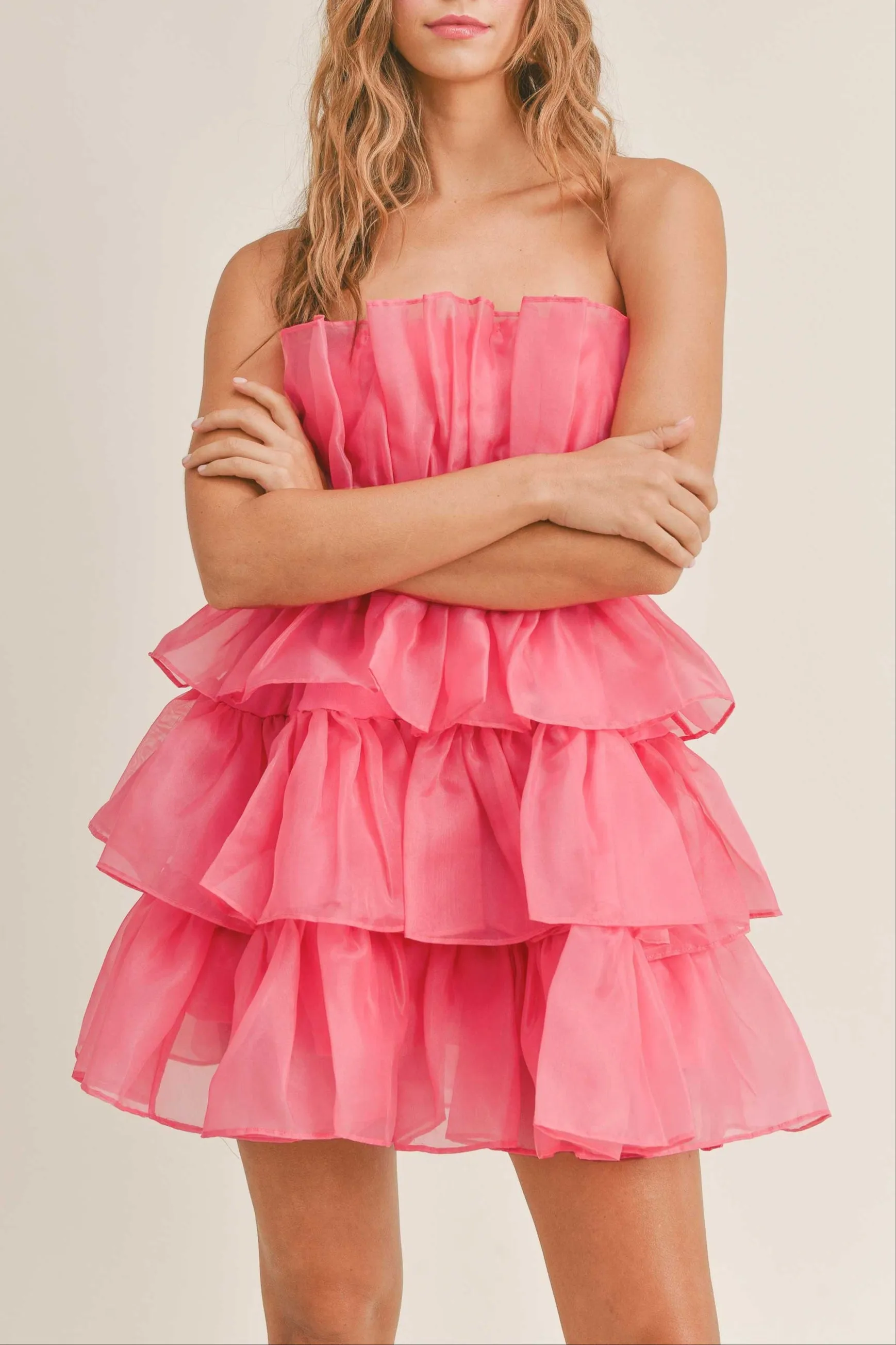 Organza Tulle Tiered Mini Dress sold by Evercado product image thumbnail 2