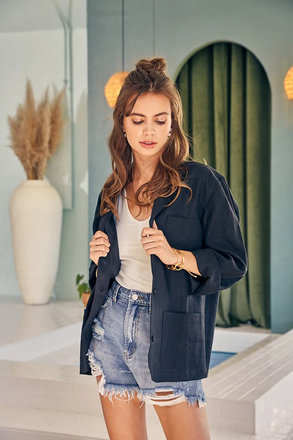 Linen Casual Blazer sold by Evercado