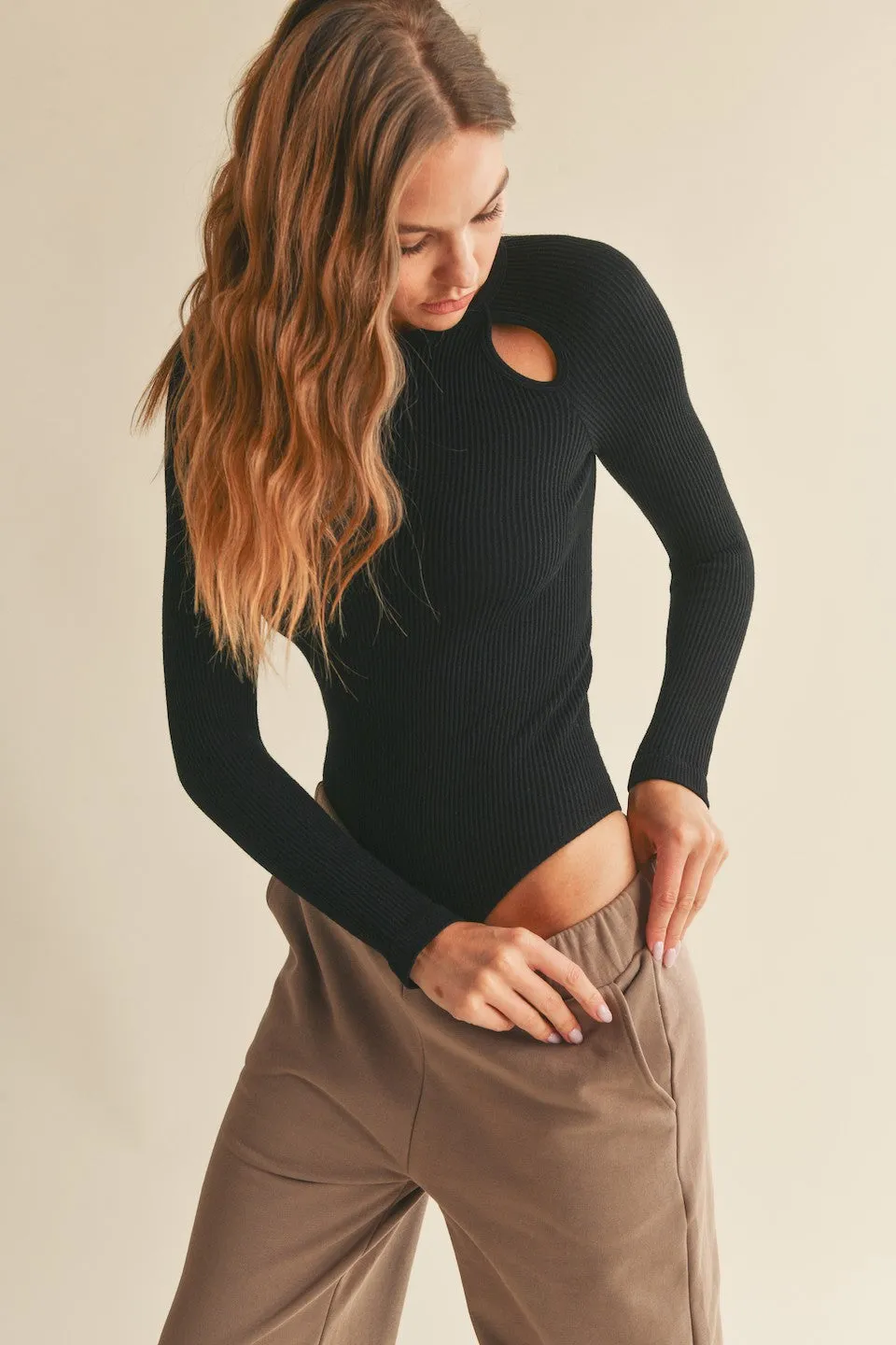 Long Sleeves Seamless Bodysuit sold by Evercado