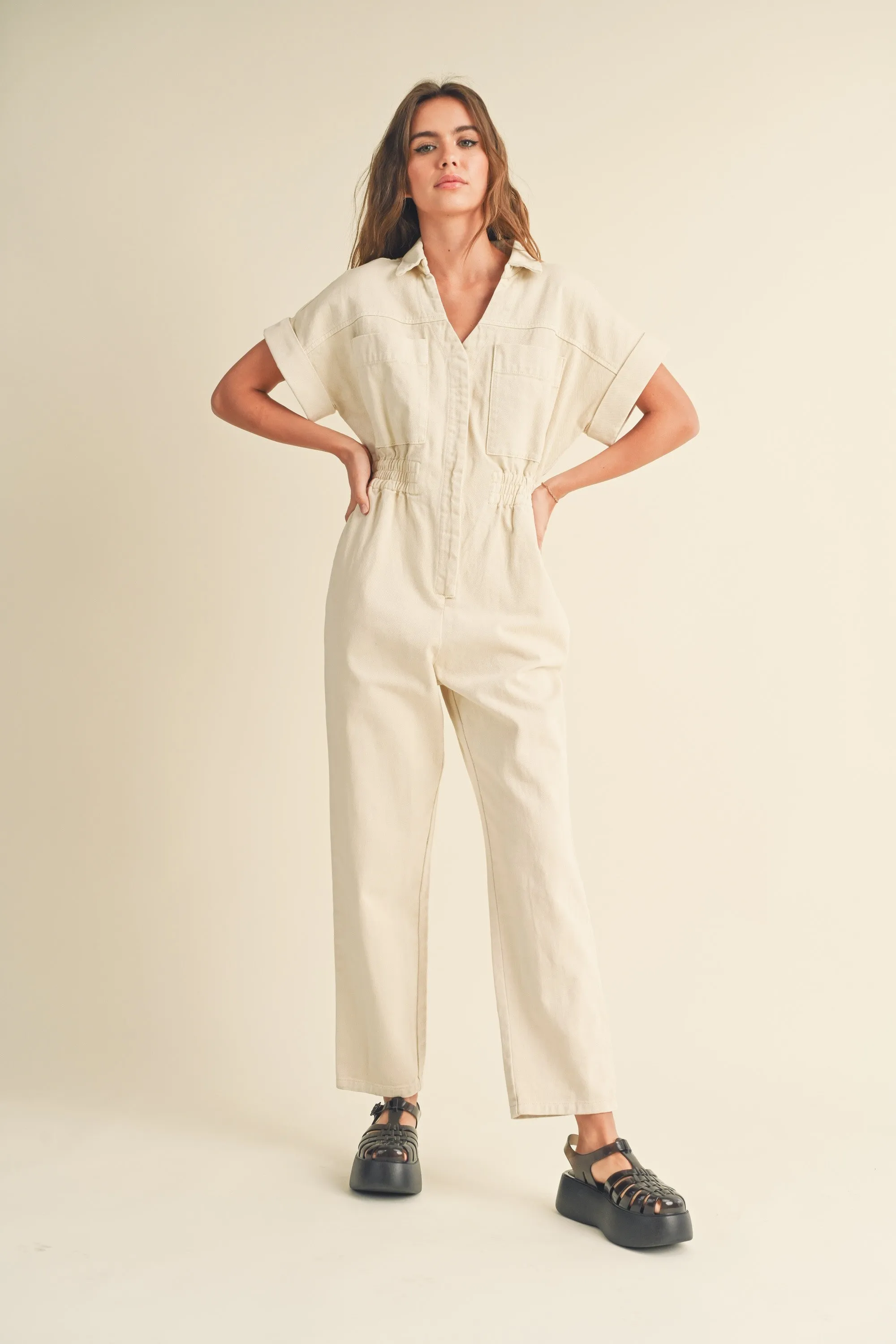 Cotton Denim Comfy Jumpsuit sold by Evercado product image thumbnail 2