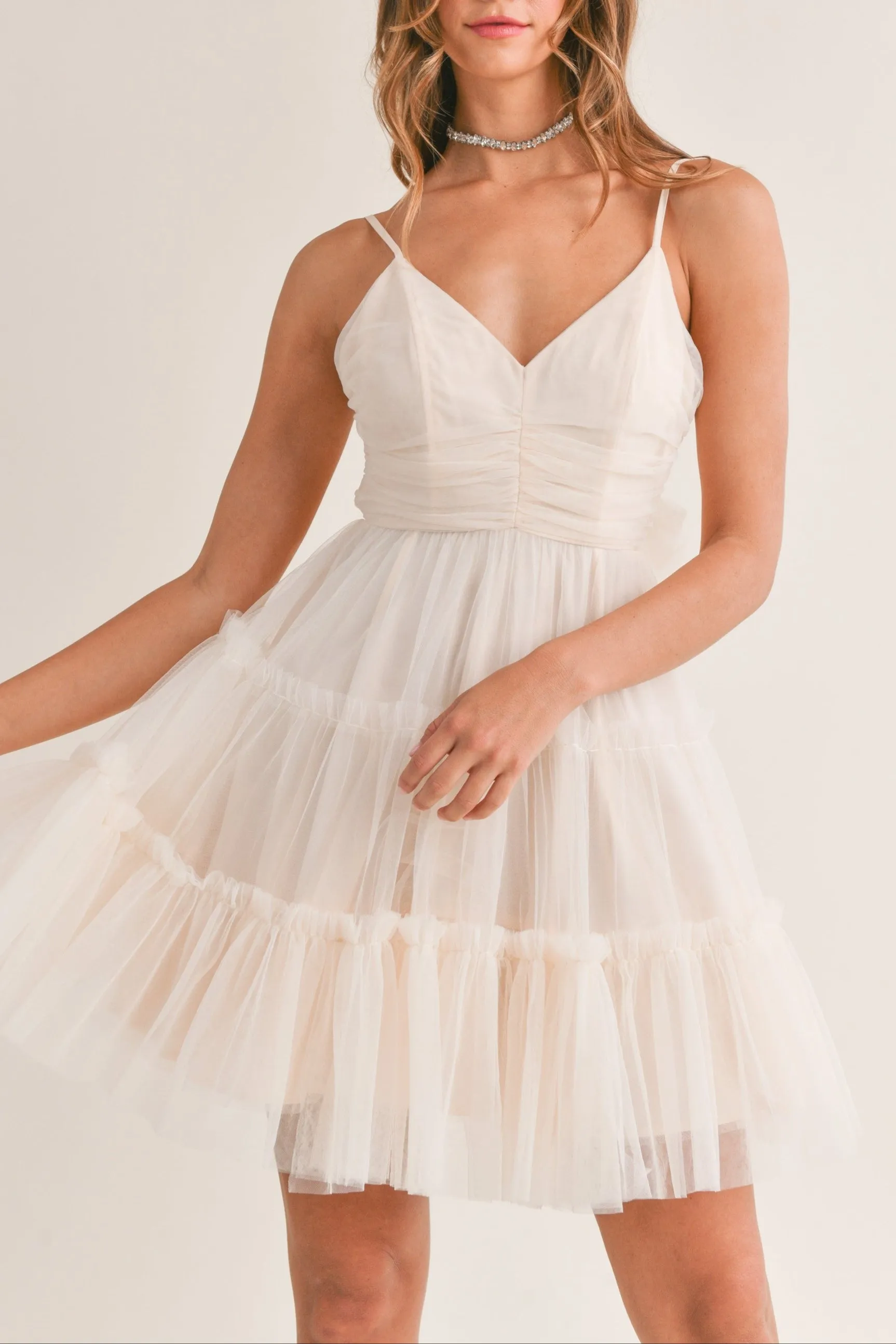 Tulle Mesh Bow Back Mini Dress sold by Evercado