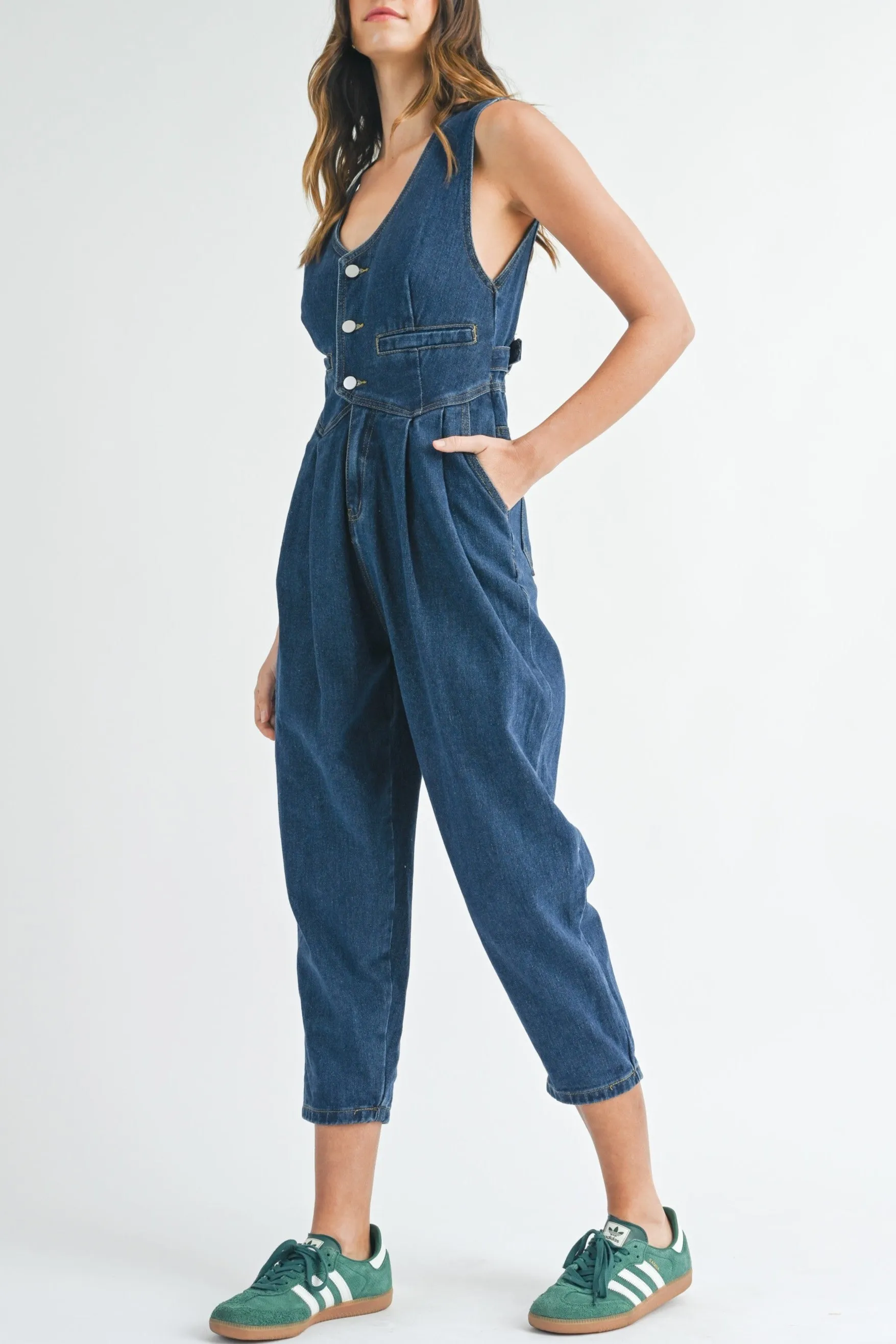 Denim Vest Jumpsuit sold by Evercado product image thumbnail 3