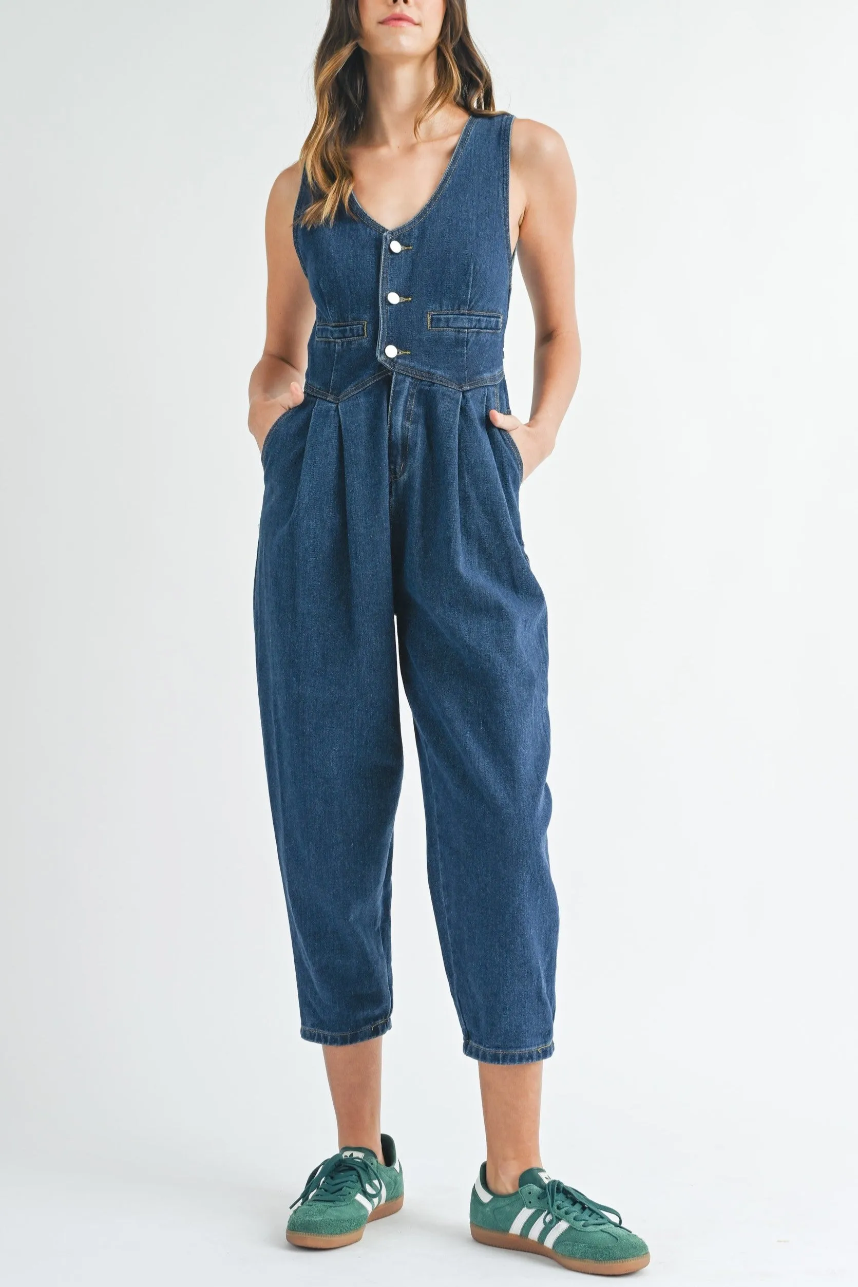 Denim Vest Jumpsuit sold by Evercado product image thumbnail 2