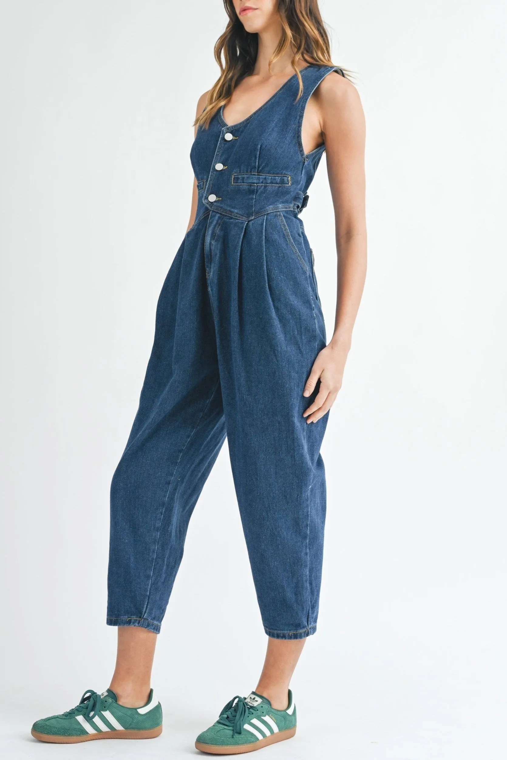 Denim Vest Jumpsuit sold by Evercado product image thumbnail 4