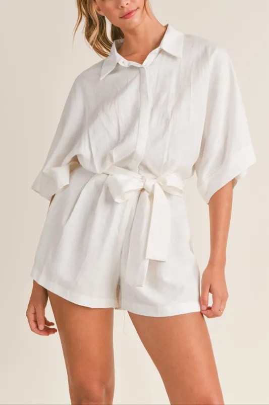 Shirts Button Down Romper sold by Evercado