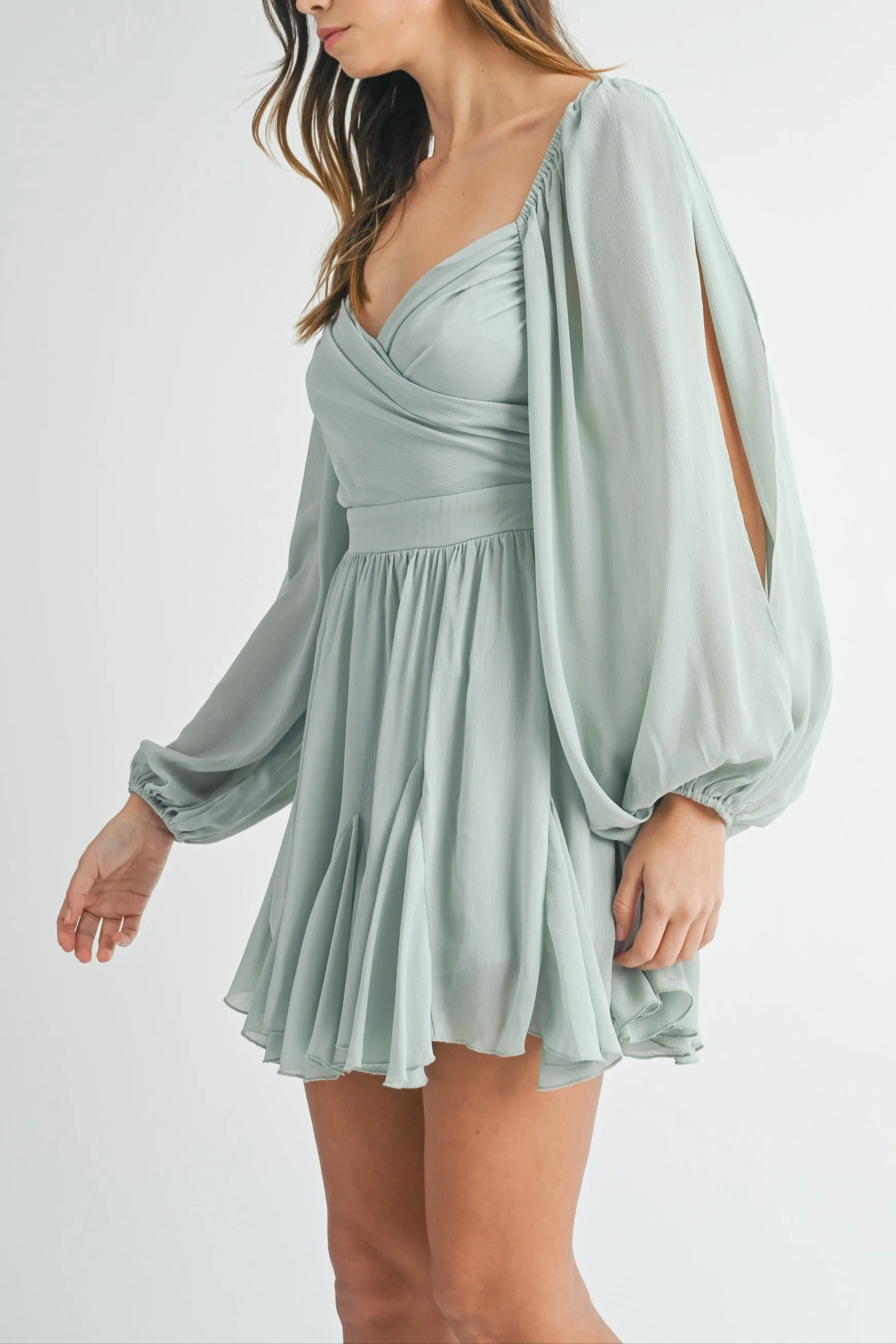 Back Lace Up Ruffle Mini Dress sold by Evercado product image thumbnail 3