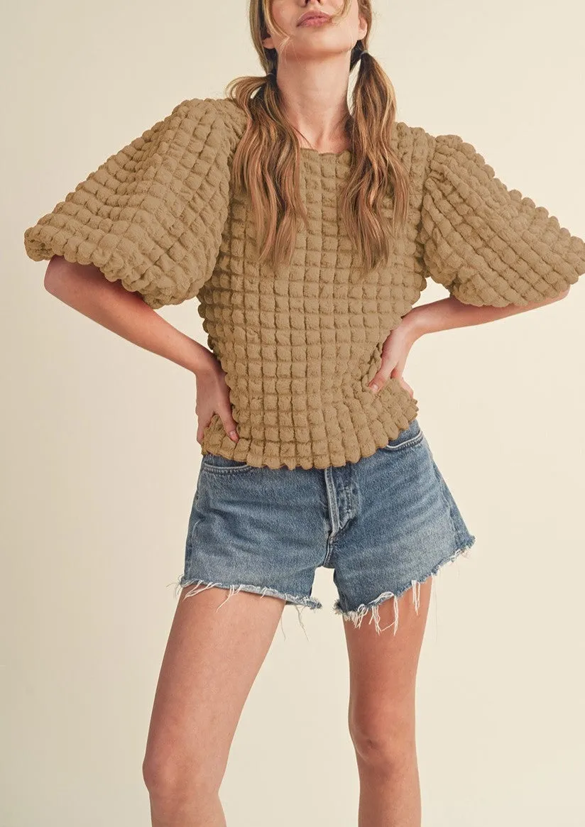 Bubble Sleeve Top sold by Evercado product image thumbnail 4
