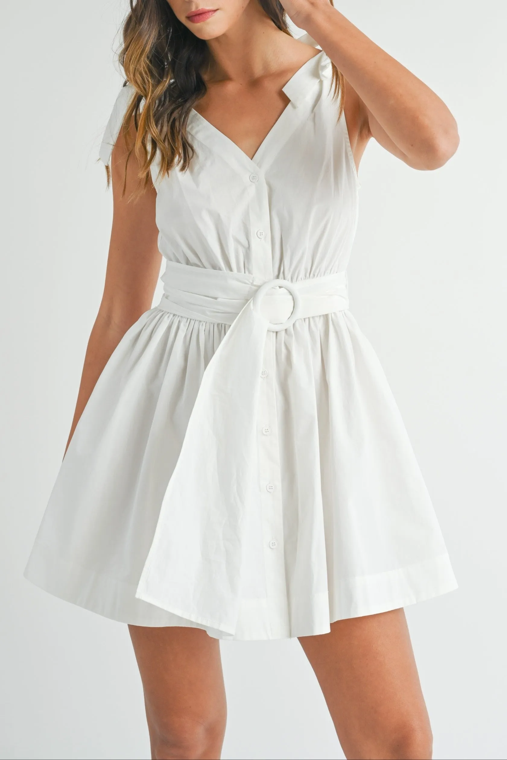 Sleeveless Shoulder Tie Mini Dress sold by Evercado product image thumbnail 2
