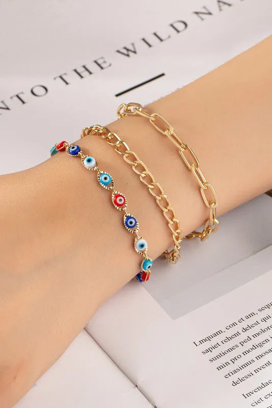 Evil Eye Chain Bracelet Set sold by Evercado