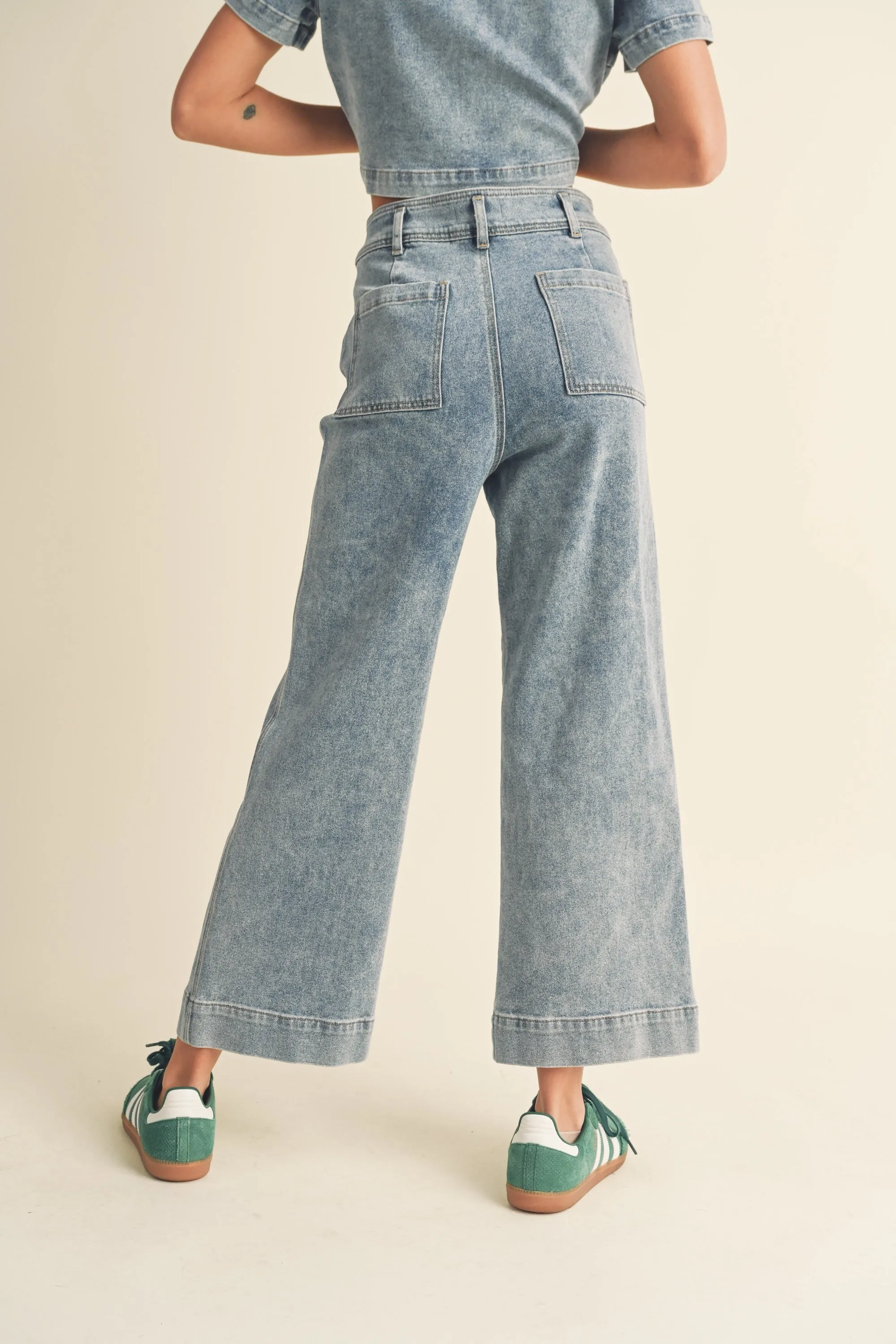 Washed Denim Crop Pants sold by Evercado product image thumbnail 3
