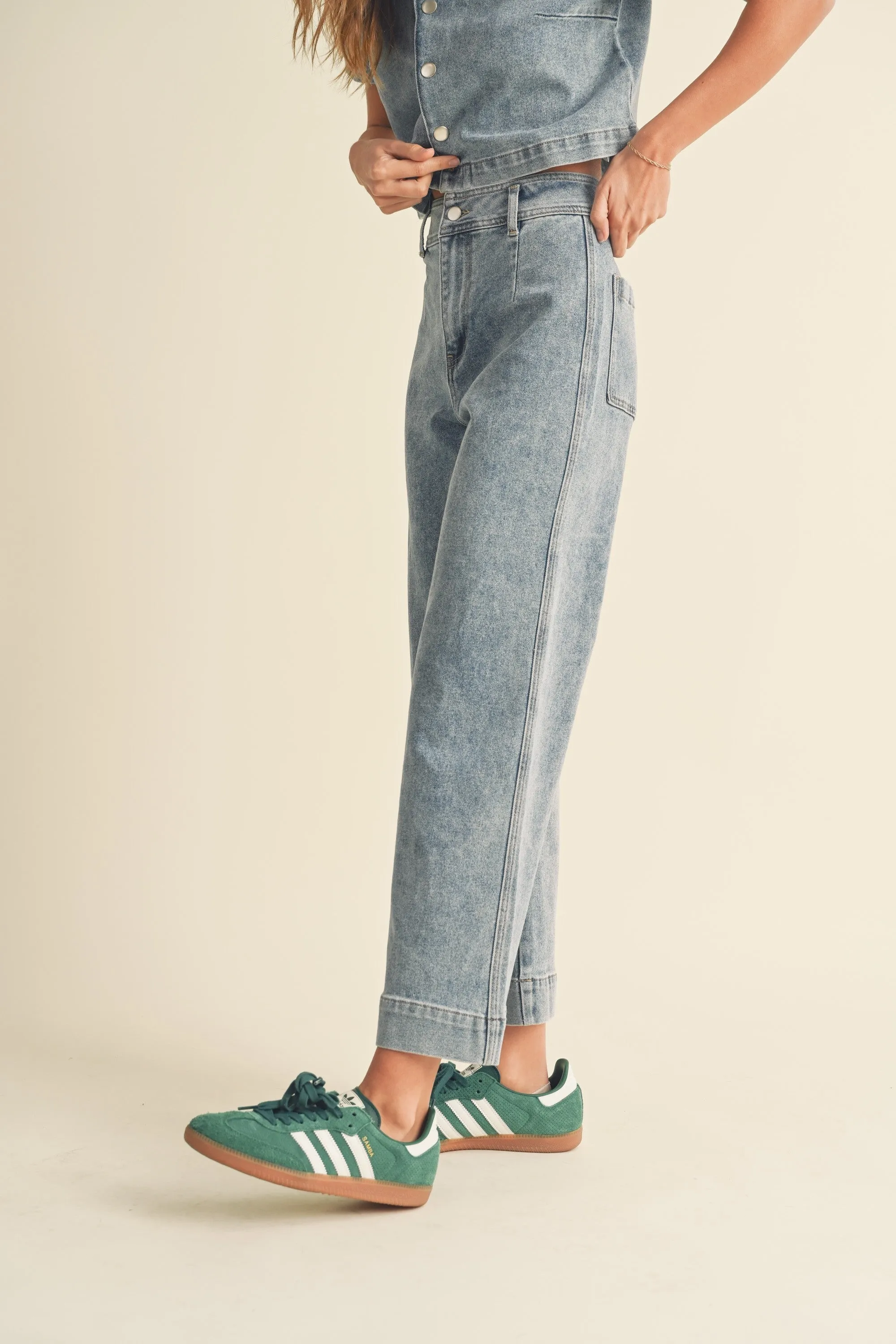 Washed Denim Crop Pants sold by Evercado product image thumbnail 2