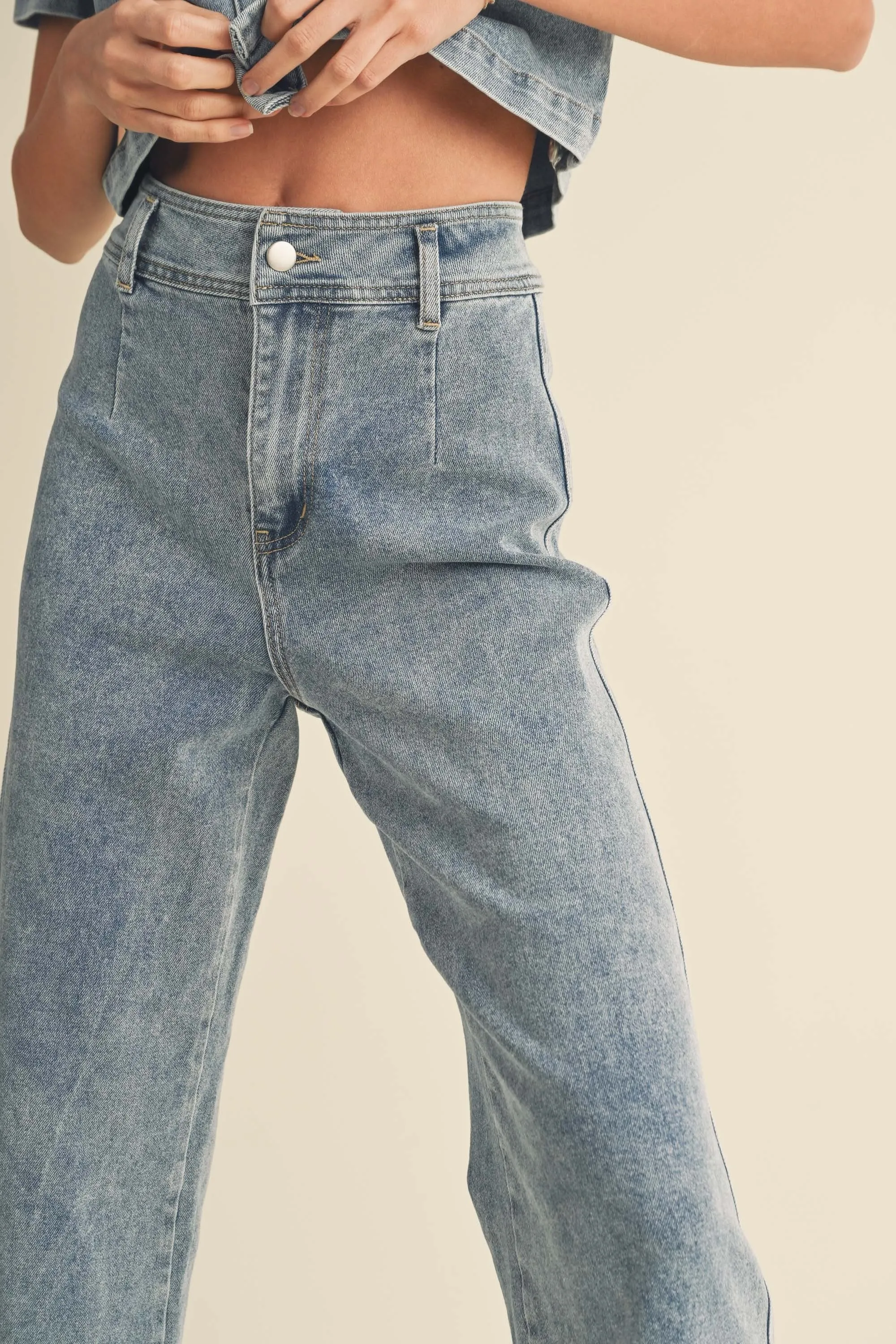 Washed Denim Crop Pants sold by Evercado product image thumbnail 5