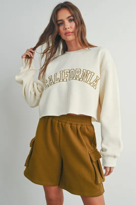 Fleece Cropped Sweatshirt sold by Evercado