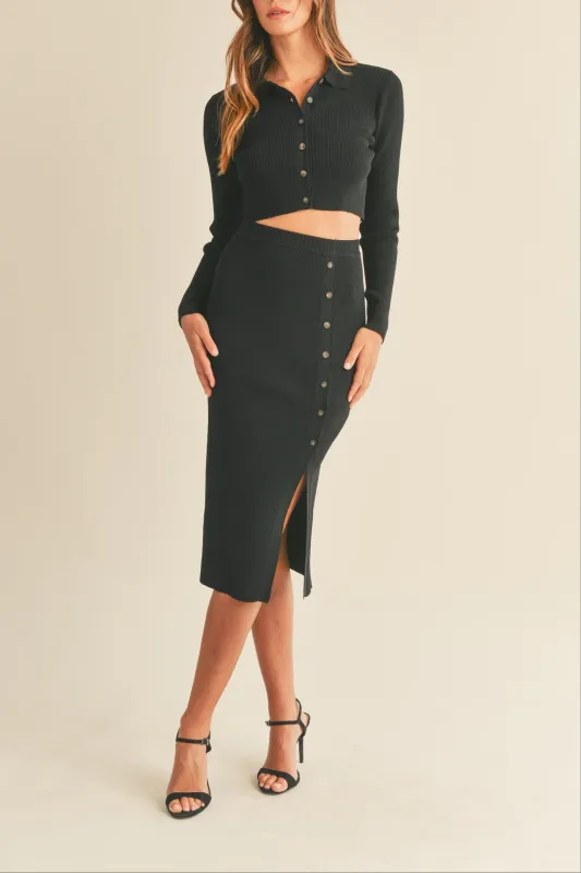 Knit Top and Midi Skirt Set sold by Evercado