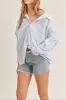 Oversized Stripe Button Down Shirt sold by Evercado