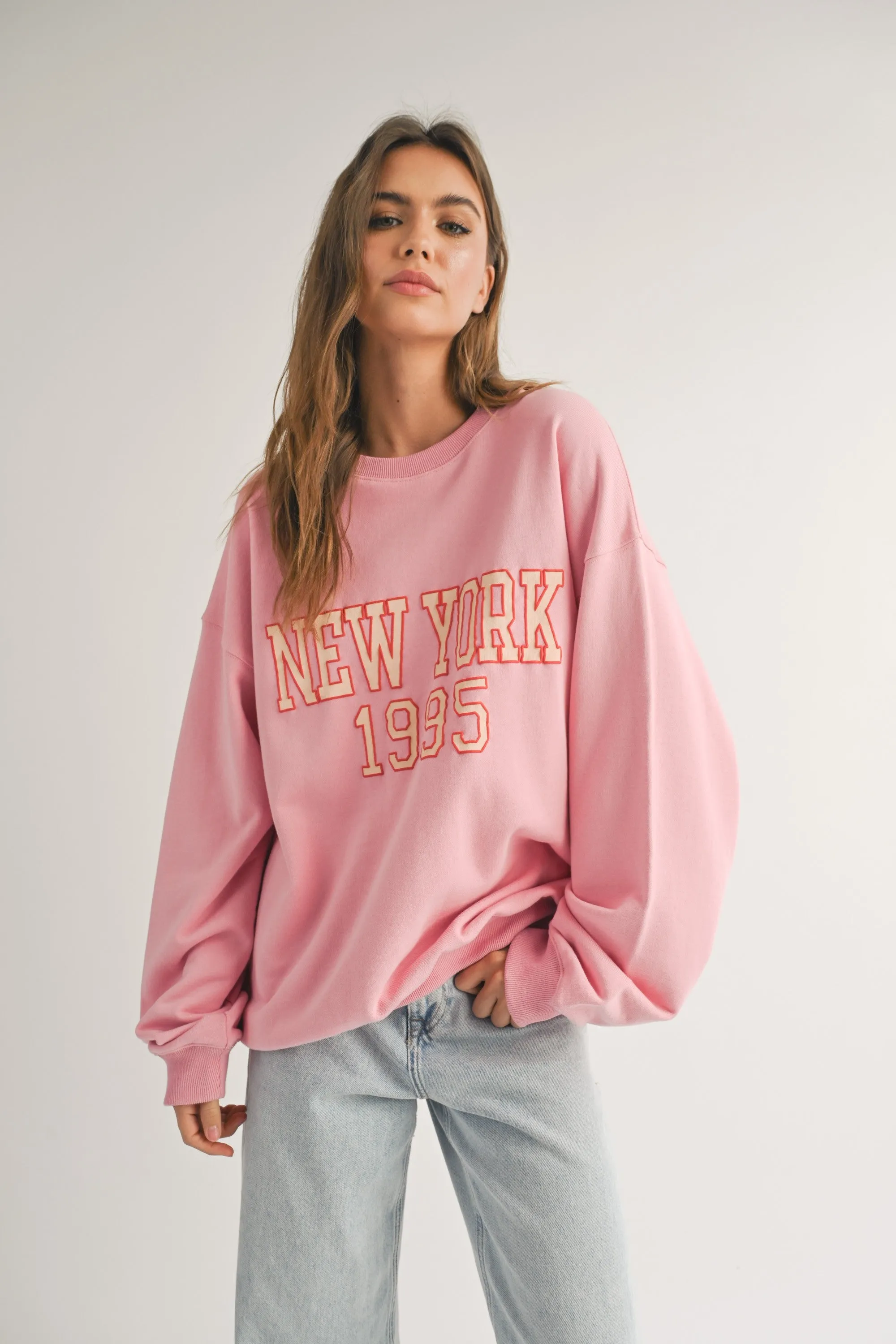 New York Pink Sweatshirt sold by Evercado