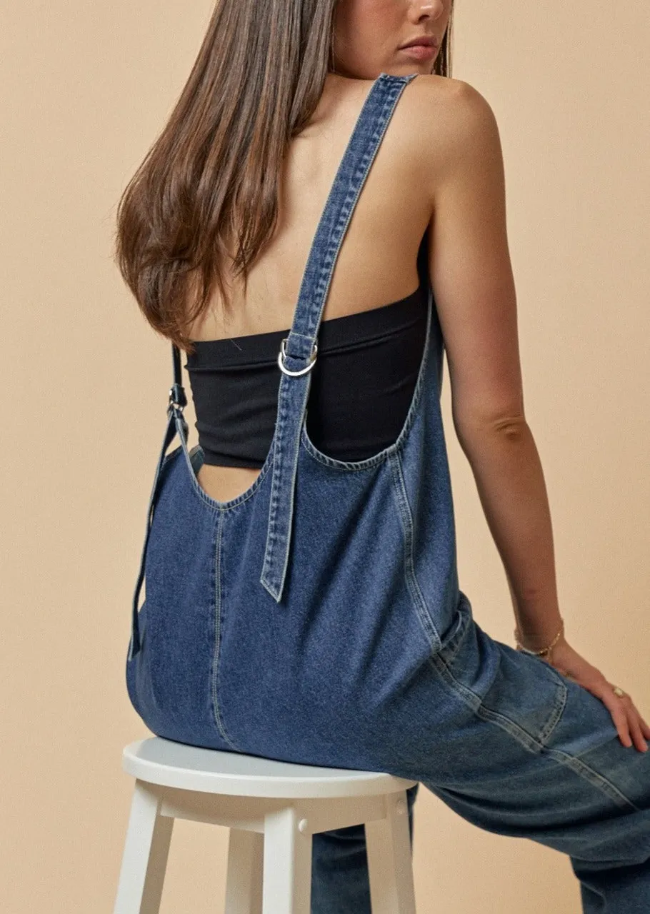 Denim High Roller Jumpsuit sold by Evercado product image thumbnail 5
